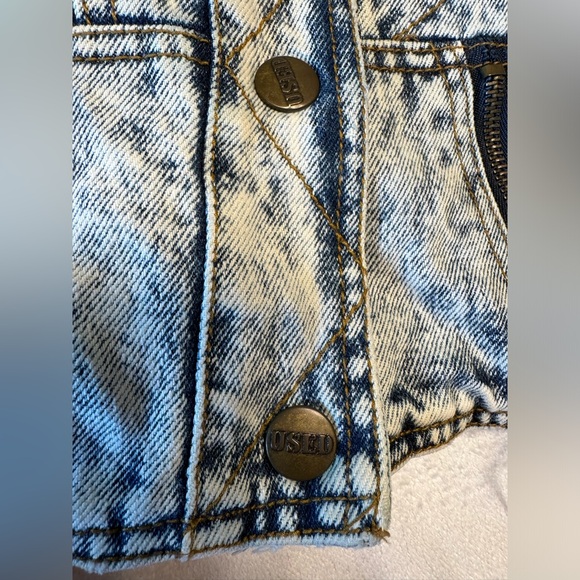 VTG Get Used By Elie Jacket Men's Medium Blue Denim - Picture 2 of 16